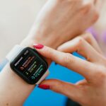 Checking fitness stats on a smart watch